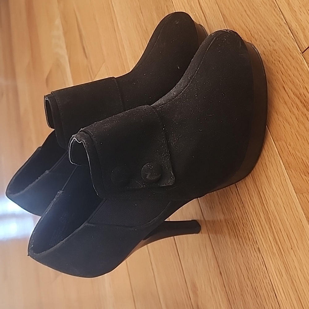 Black suede booties